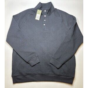 Goodfellow & Co. Men's Quilted Snap Pullover Sweatshirt LARGE Dark Gray NWT